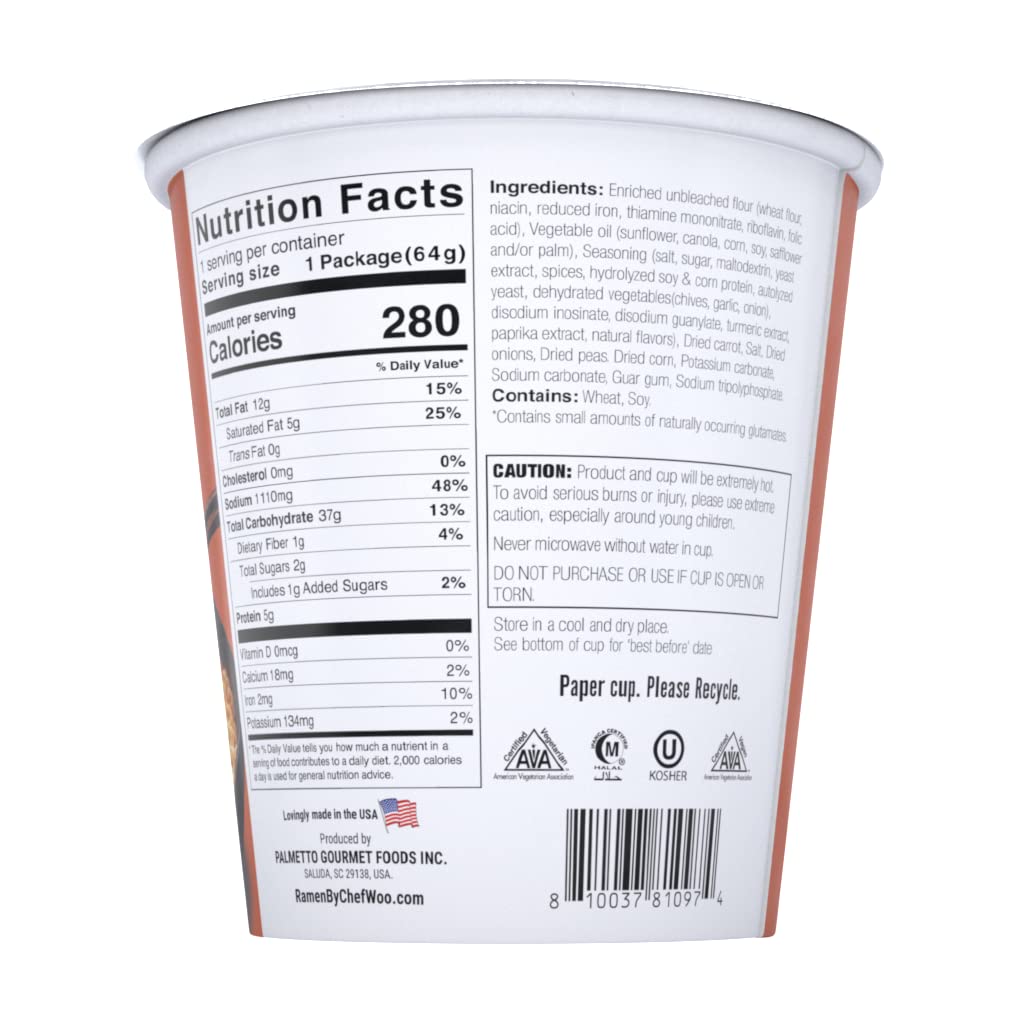 RAMEN EXPRESS Hot & Spicy Chicken Flavor Ramen Cup Noodle, 2.25 Oz Each (Pack Of 12) | Animal-free Ramen Noodles | All Plant-based | Made in U.S. with finest American flour