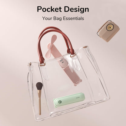 JISULIFE Handheld Mini Fan, 3 IN 1 USB Rechargeable Portable Fan [12-19 Working Hours] with Power Bank, Flashlight, Pocket Design for Travel/Summer/Concerts/Lash, Gifts for Women (Pink)