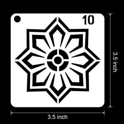 36 PCS Reusable Mandala Stencils for Painting Rocks Wood Canvas Fabric Glass Pottery Art Projects