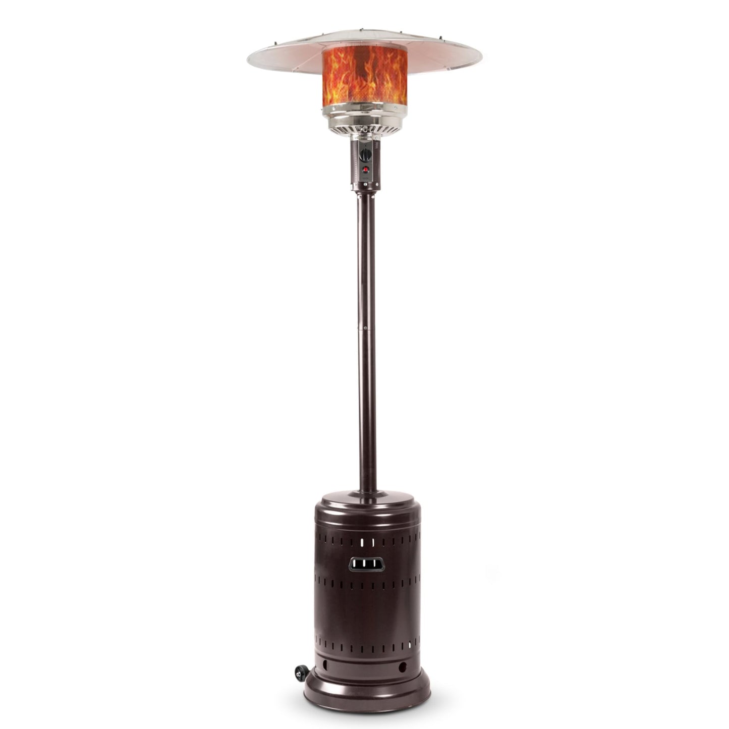Amazon Basics 46,000 BTU Outdoor Propane Patio Heater with Wheels, Commercial & Residential, Havana Bronze, with Water Tank, 32.1 x 32.1 x 91.3 inches (LxWxH)