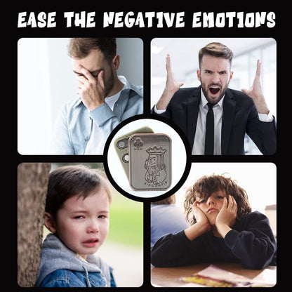 Magnetic Metal Fidget Toys - Metal Poker Queen Fidget Slider Stress Relief Toy, Men's EDC Toy Fidget Toy Haptic Coin, Office Desk Toys Gifts for Boyfriend and Father (Queen)