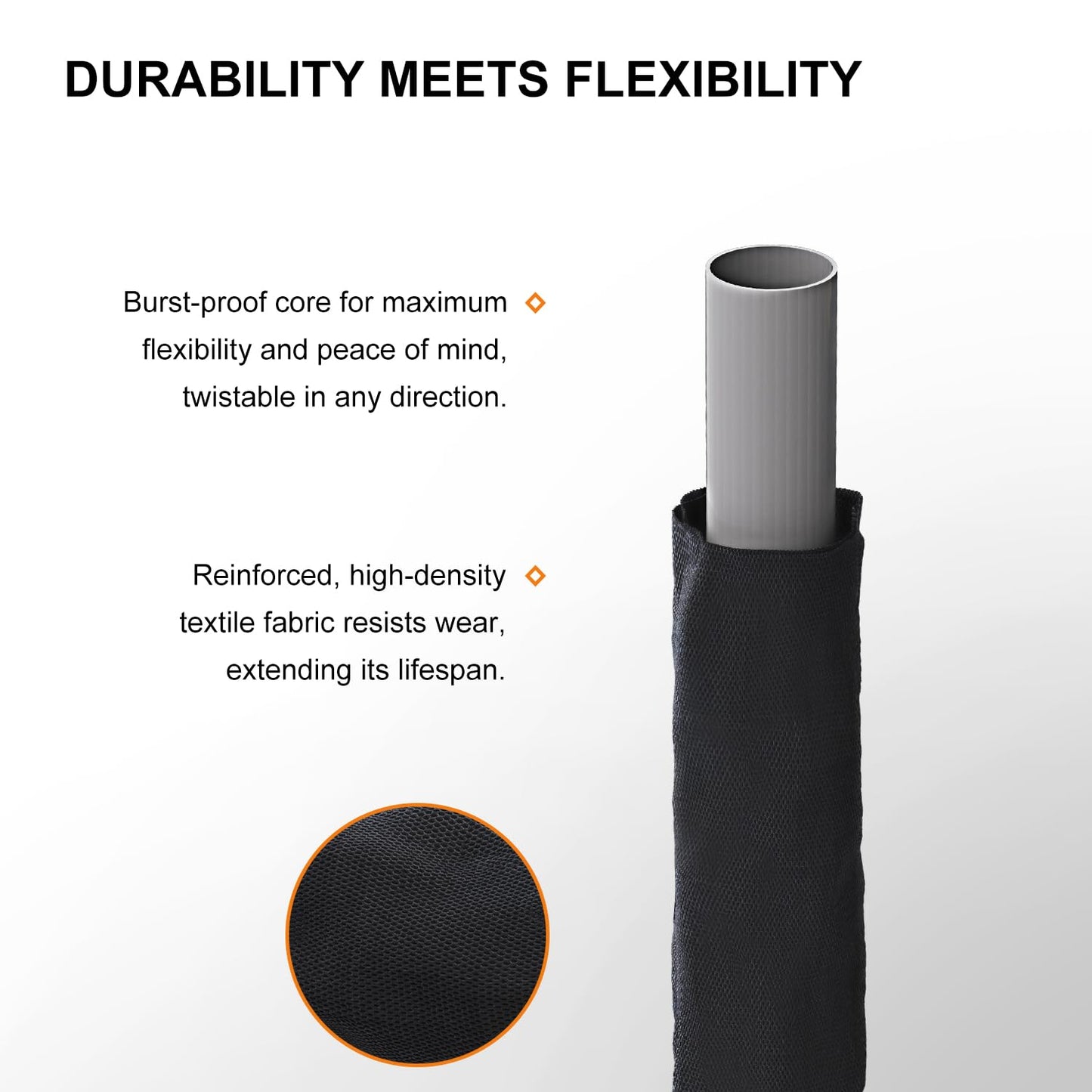 GUKOK Non-Expanding Garden Hose, Ultra Lightweight, Abrasion Resistant, Durable, Kink-Free Garden Hose, RV, Marine and Camper Hose, 100-Feet x 1/2"