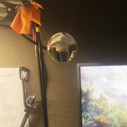 Ampper Clip On Security Mirror, Convex Cubicle Mirror for Personal Safety and Security Desk Rear View Monitors or Anywhere (3.35", Round)