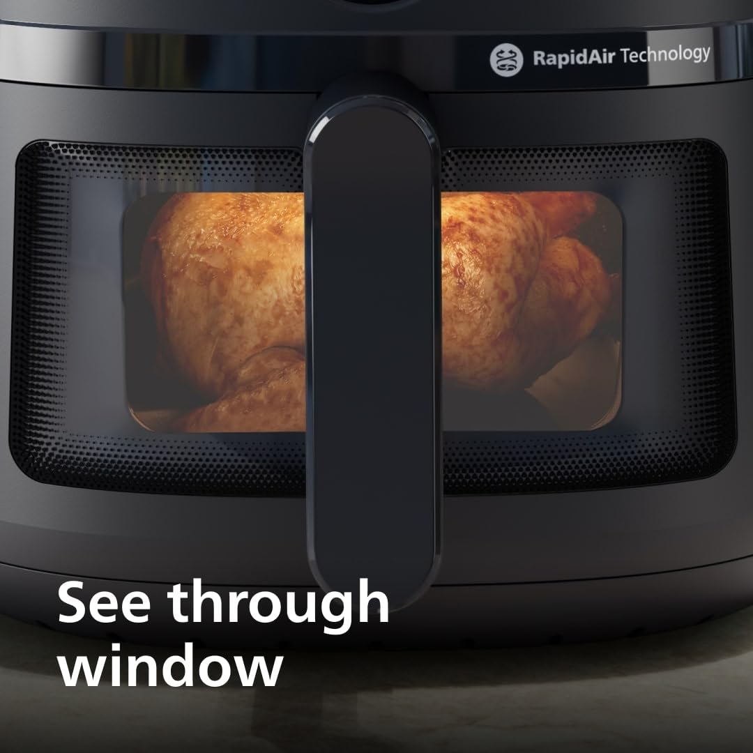 Philips Airfryer 2000 series 6.2L - 1700W Power, Cooking window, RapidAir technology, Digital touchscreen, 13 cooking options, Up to 90% less fat, Black (NA230/00)