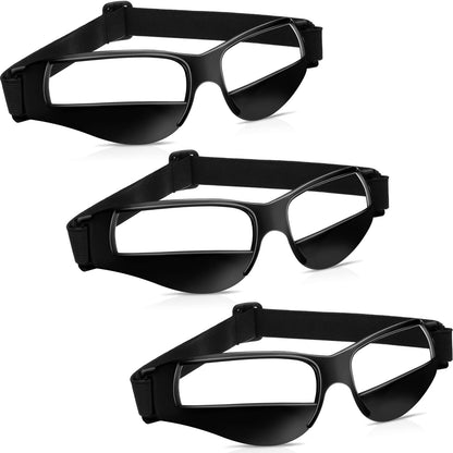 Fiada 3 Pack Dribbling Goggles Basketball Sports Glasses Adjustable Dribbling Black Goggles Basketball Training Equipment