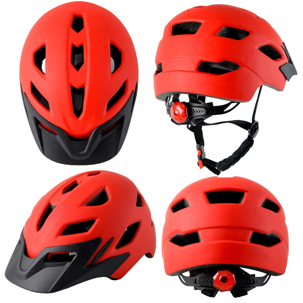 Kids Bike Helmet,Bavilk Kids Boys Girls Bike Helmets with LED Light Detachable Visor Children Youth Teen Multi-Sport for Skating Cycling Scooter Skateboard Adjustable & Lightweight 19.7"-22.4"