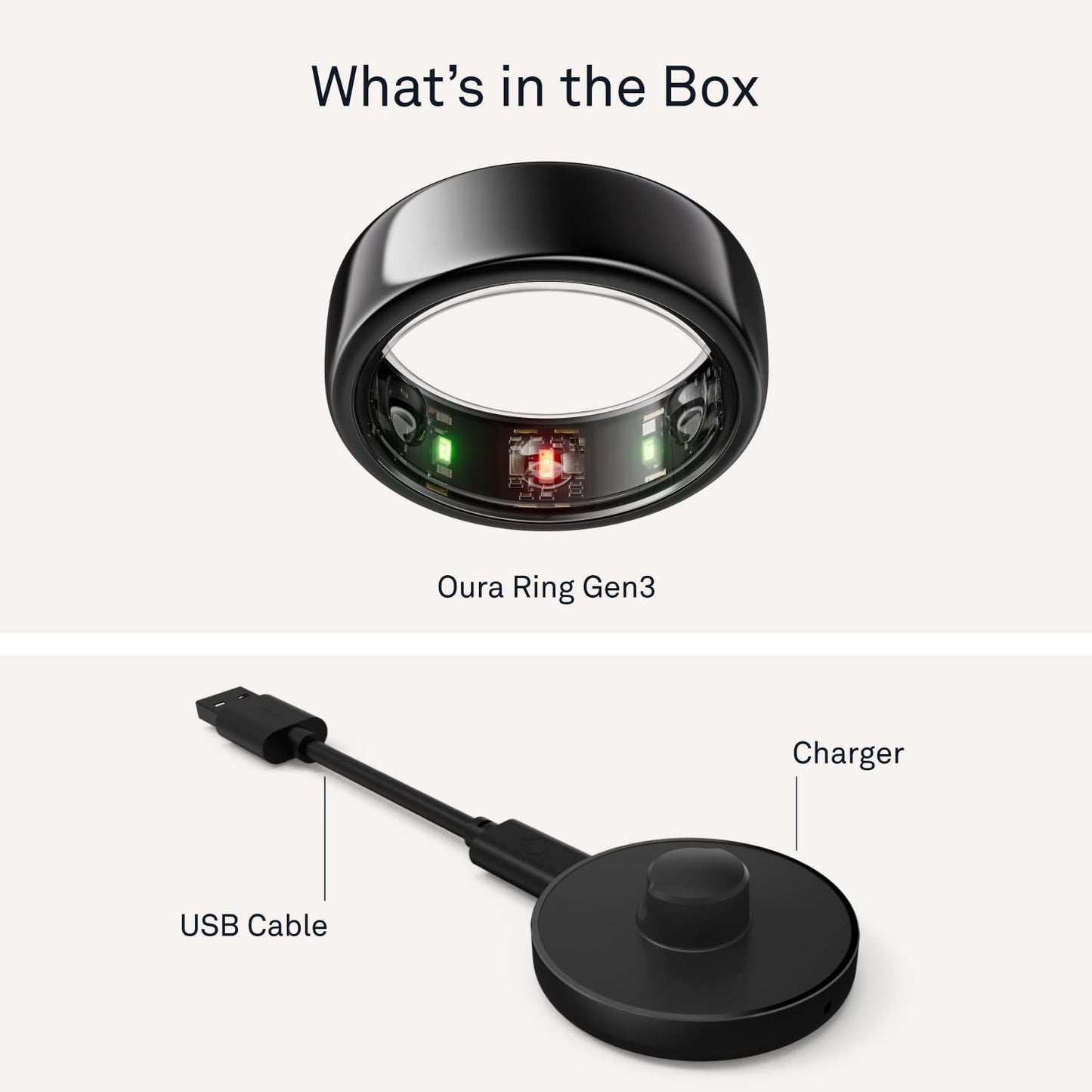 Oura Ring Gen3 Horizon - Black - Size 10 - Smart Ring - Size First with Oura Ring Gen3 Sizing Kit - Sleep Tracking Wearable - Heart Rate - Fitness Tracker - 5-7 Days Battery Life