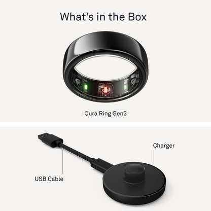 Oura Ring Gen3 Horizon - Black - Size 10 - Smart Ring - Size First with Oura Ring Gen3 Sizing Kit - Sleep Tracking Wearable - Heart Rate - Fitness Tracker - 5-7 Days Battery Life
