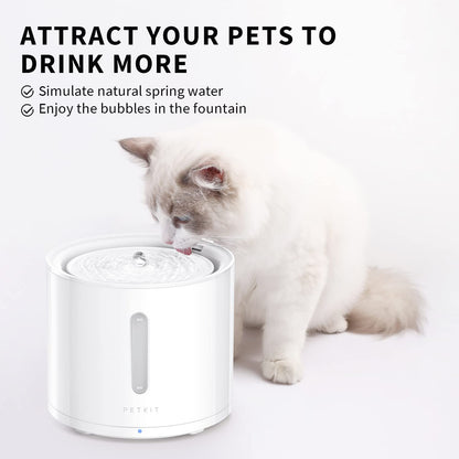 PETKIT EVERSWEET Solo 2 Cat Water Fountain with Wireless Pump, Ultra Quiet 70oz/2L Pet Water Fountain for Cats and Dogs Inside, 3 Working Modes, Visualization Window, App Control