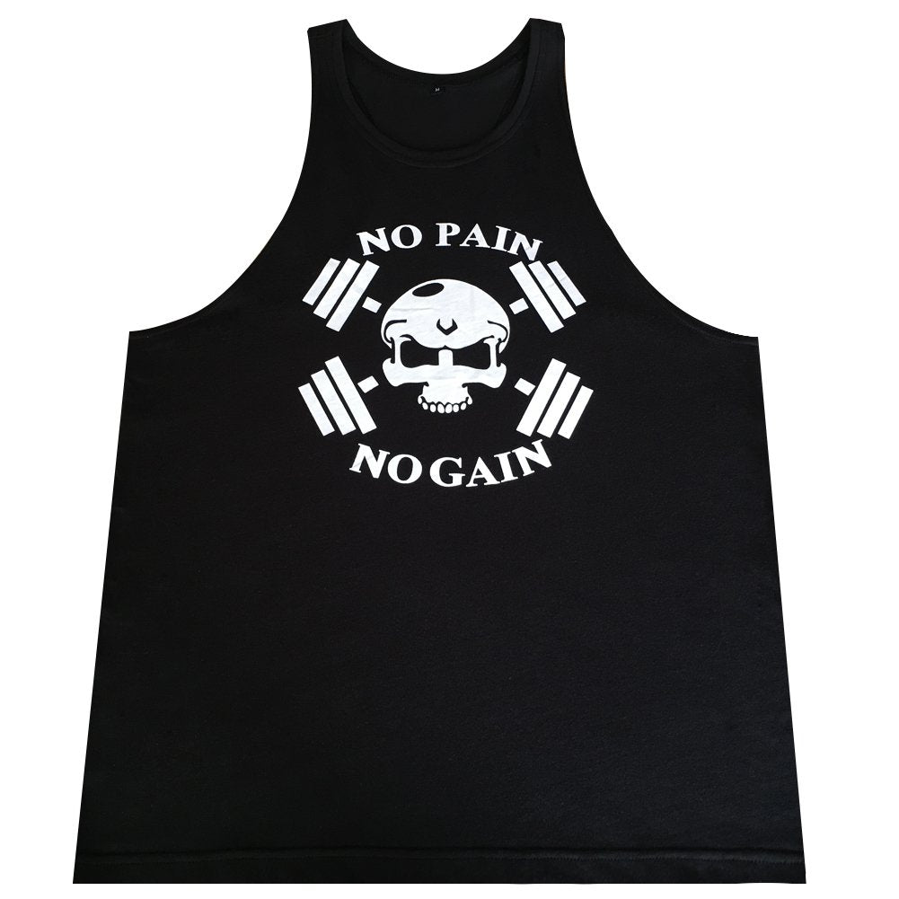 GZXISI Mens Skull Print Stringer Bodybuilding Gym Tank Tops Sleeveless Workout Shirt Fitness Vest (#2 Black, X-Large)