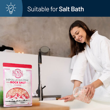 Himalayan Pink Salt 5 lbs Coarse Grain Bulk Bag - Hymalain Pure Gourmet Crystals - Himilian 100% Natural - Contains 84 Minerals -Suitable for Body Bath Scrubs Table Salt Grinder & Salt Mills - Kosher