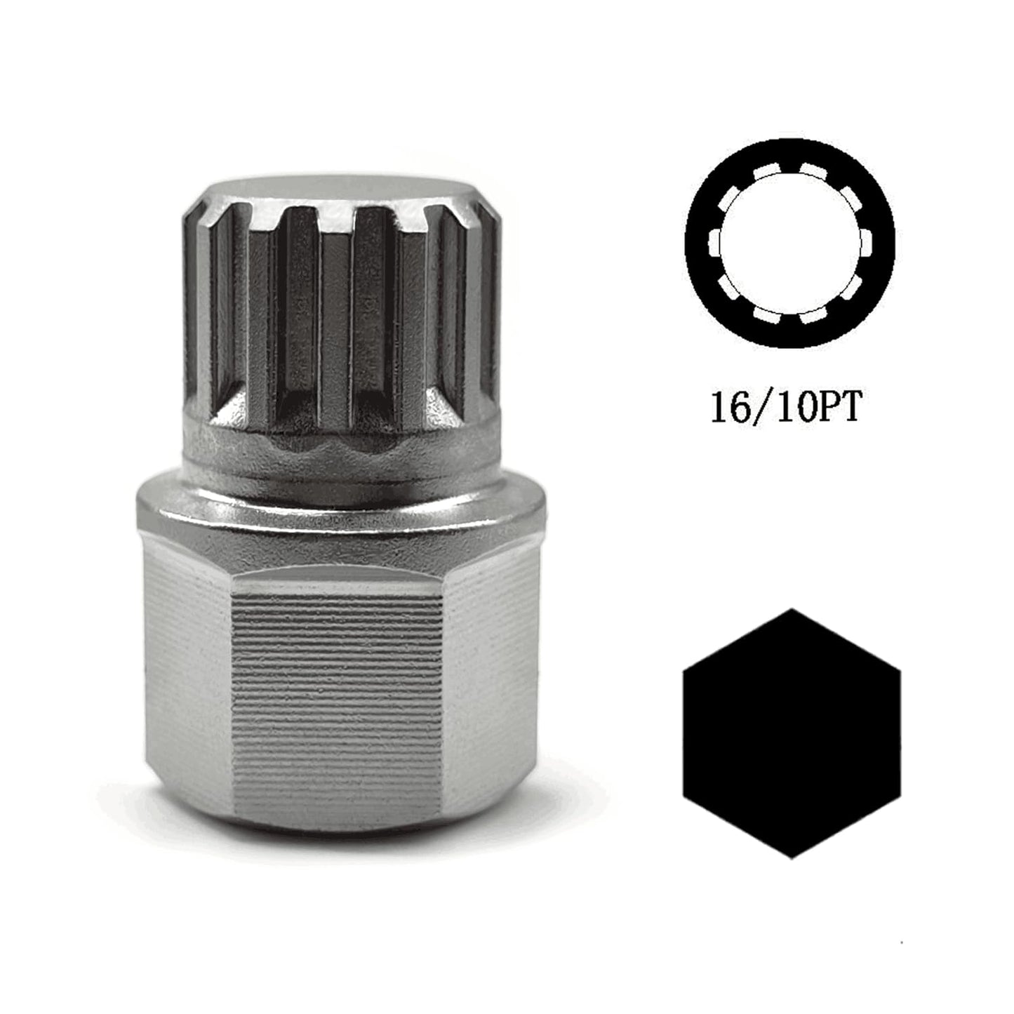 JEUCLEL 16/10PT Wheel Locking Nut Key Compatible with BMW, Wheel Anti-Theft Lug Nut Removal Tool