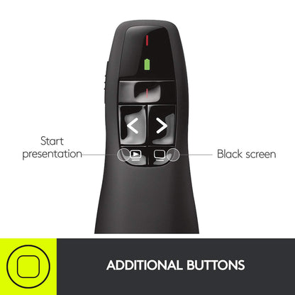 Logitech Wireless Presenter R400, PowerPoint Clicker with Laser Pointer, Wireless Presentation Clicker Remote