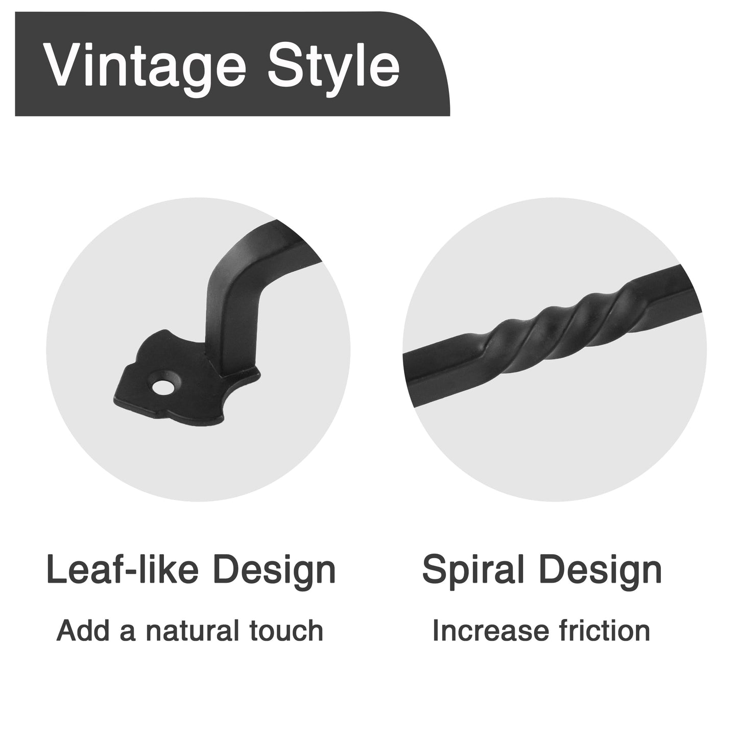 OVOV 4 Pack Barn Door Pull Handle Hardware for Wooden Garden Gate Shed Cabinet Door (4Pcs 6inch)