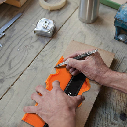 Lionz Contour Gauge with Lock, Mechanical pencil, and multifunction Tool 10+5 Inch, Super Gauge Shape and Outline tool to Copy Angles and Odd Shapes - Gift for Men, Handyman, DIY, Construction.