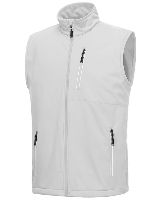 33,000ft Men's Windproof Lightweight Golf Vest Outerwear with Pockets, Softshell Sleeveless Jacket for Running Hiking Sports