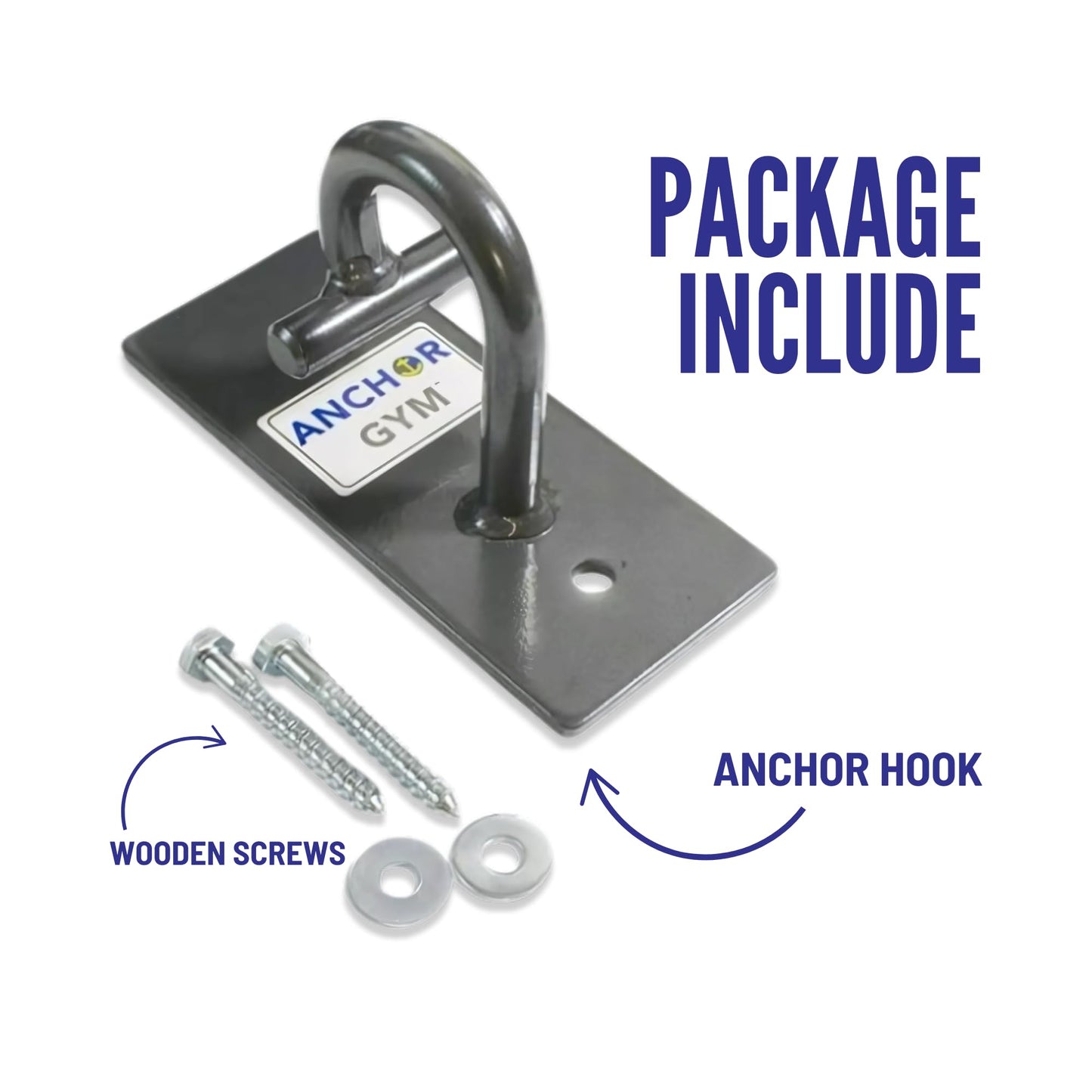 Anchor Gym H1 Ceiling & Wall Mount Anchor for Resistance Bands, Exercise Bands Mount for Bodyweight Straps, Strength Training and Home Gym (Wood Screws Included)