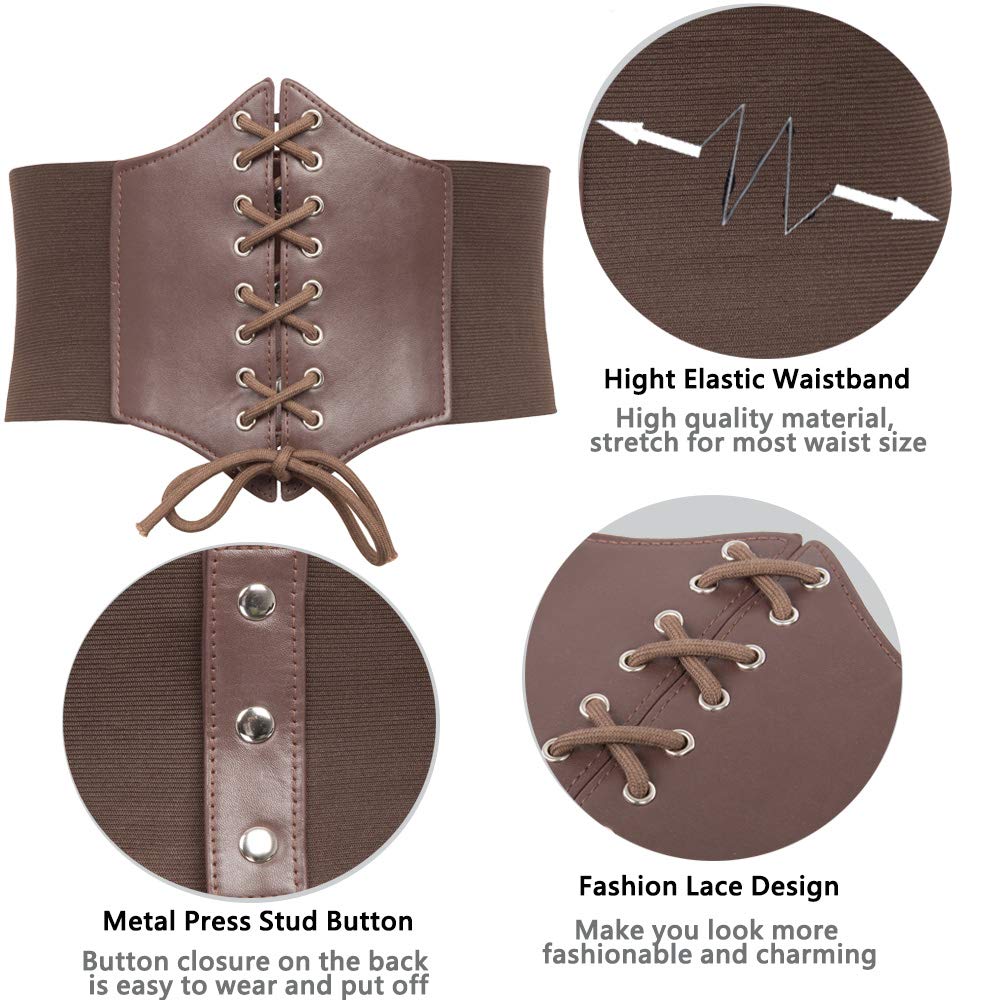 GRACE KARIN Ladies Steampunk Belt Vintage Waistband(L, Coffee 499)