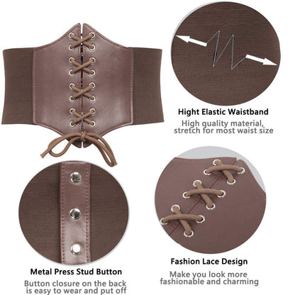 GRACE KARIN Ladies Steampunk Belt Vintage Waistband(L, Coffee 499)