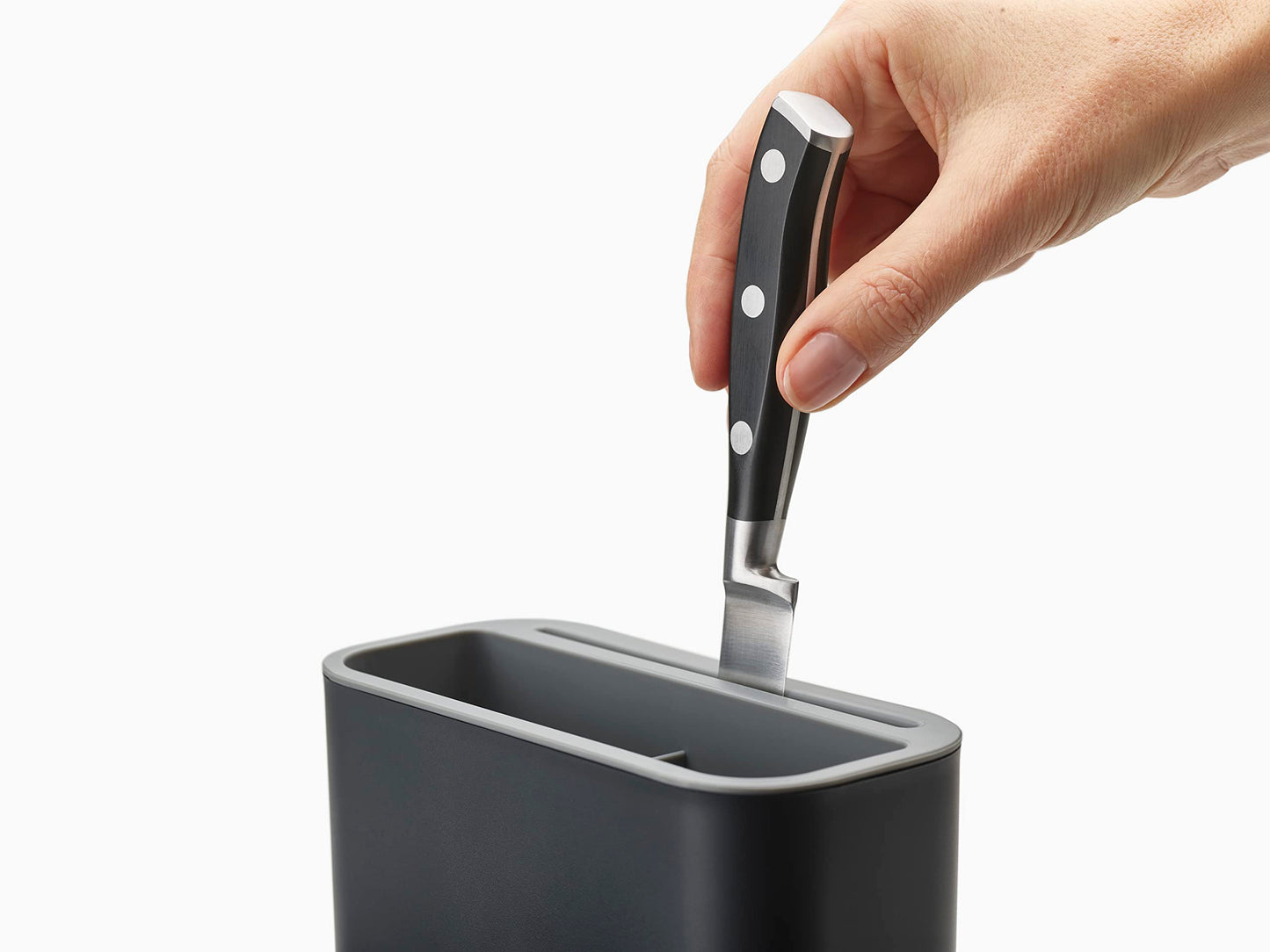 Joseph Joseph Extendable Dish Drying Rack with Dual Parts - Stainless Steel, Non-Scratch, Movable Utensil Drainer & Drainage Spout, Gray