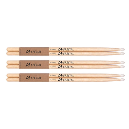 promark LA Specials - 5A Drumsticks - Drum Sticks Set for Acoustic Drums or Electronic Drums - Oval Nylon Tip - Hickory Drum Sticks - Consistent Weight and Pitch - Made in the USA - 3 Pairs