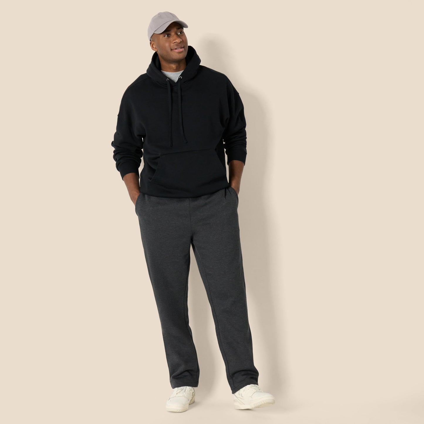 Amazon Essentials Men's Fleece Open Bottom Sweatpant (Available in Big & Tall), Charcoal Heather, X-Large