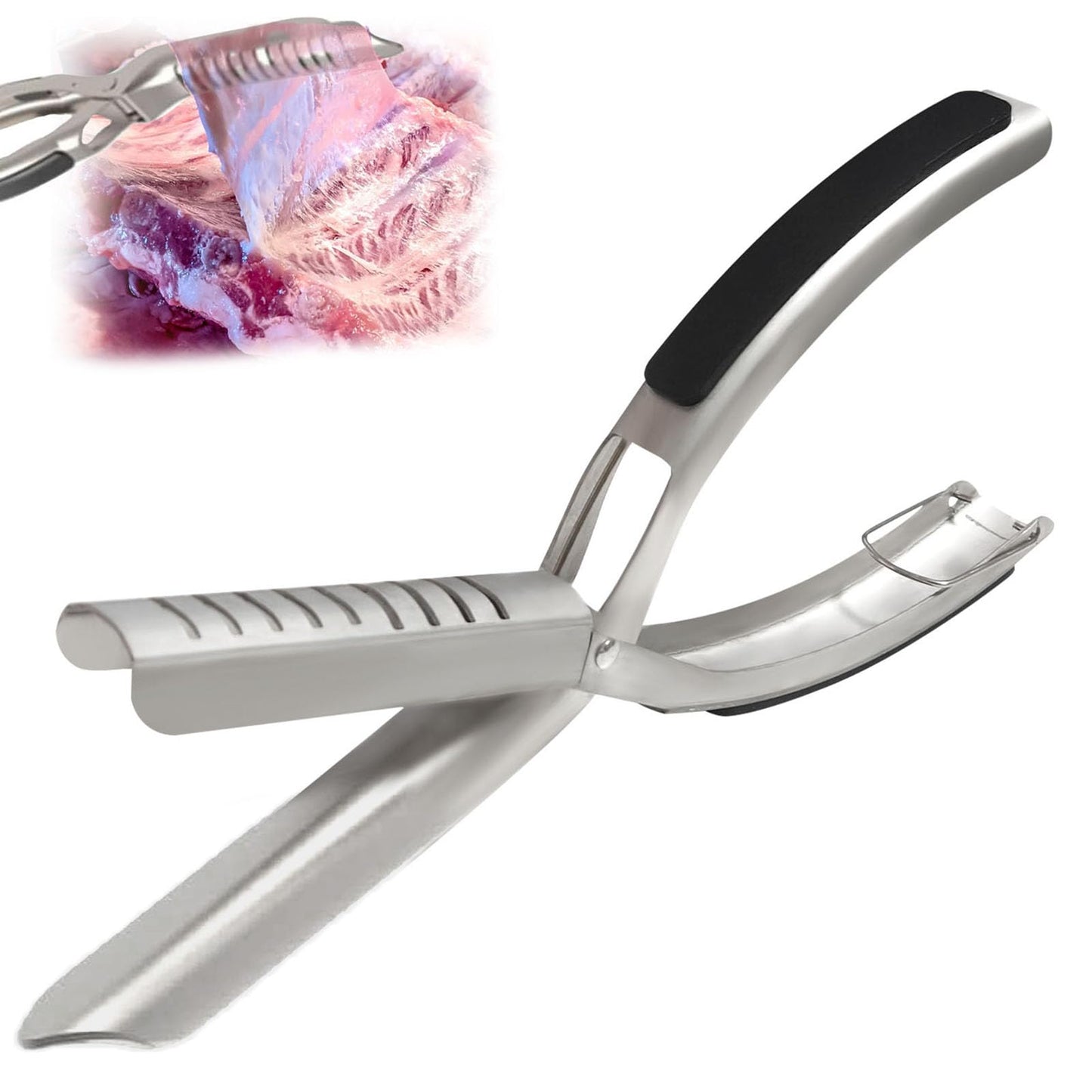 Rib Prep Tool Pro, Stainless Steel Rib Membrane Remover Tool, BBQ Rib Skinner, Ergonomic Design for Effortless BBQ Rib Preparation, Barbecue Enthusiasts & Chefs (1PC)