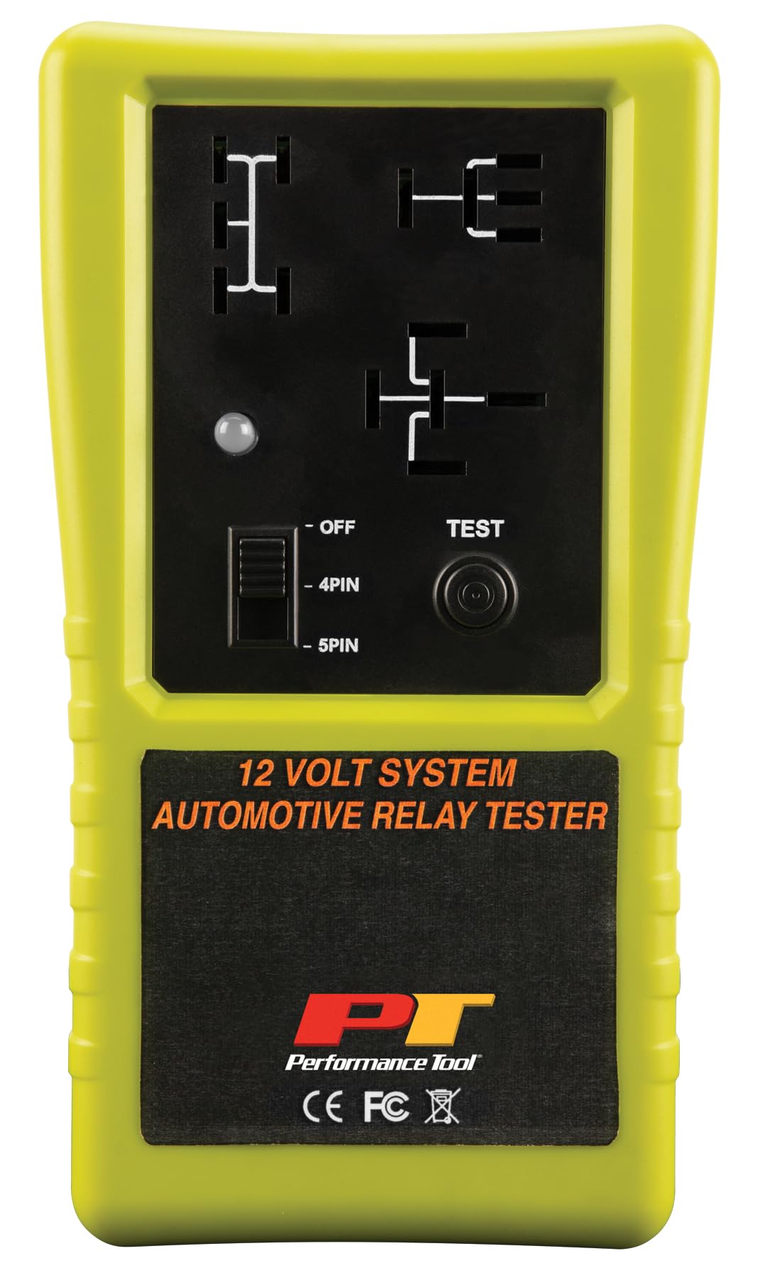 Performance Tool 3009 Compact Cordless Automotive Relay Tester for 12 Volt 4 and 5 pin relays and More