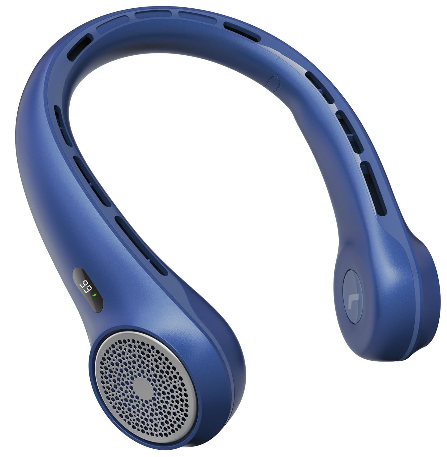 Hssio Portable Neck Fan, 4000mAh Rechargeable Bladeless Cooling Fan with 360° Airflow, 3-Speed Personal Cooler for Women Mom, Stylish Gift for Travel, Gym, Office, Blue