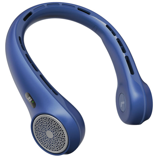 Hssio Portable Neck Fan, 4000mAh Rechargeable Bladeless Cooling Fan with 360° Airflow, 3-Speed Personal Cooler for Women Mom, Stylish Gift for Travel, Gym, Office, Blue