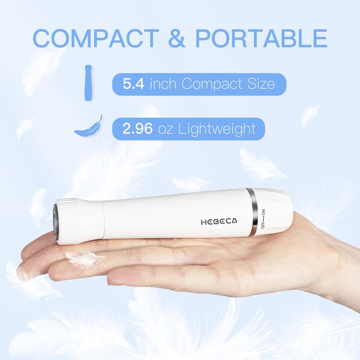 HEBECA Nose Hair Trimmer for Women and Men, 3-in-1 Electric Facial Hair Removal Rechargeable Portble Waterproof Face Shaver Razor for Nose Ear Eyebrow Peach-Fuzz Lips Chin FT3001