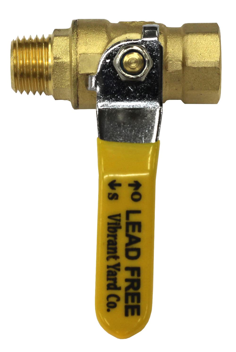 Lead-Free Forged Brass Air Compressor In-Line Ball Shut Off Valve, Quarter Turn, 1/4" Male NPT (MNPT) X 1/4" Female NPT (FNPT) Qty: 1