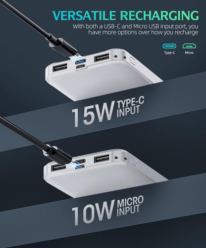 LOVELEDI Portable-Charger-Power-Bank - 2 Pack 15000mAh Dual USB Power Bank Output 5V3.1A Fast Charging Portable Charger Compatible with Smartphones and All USB Devices