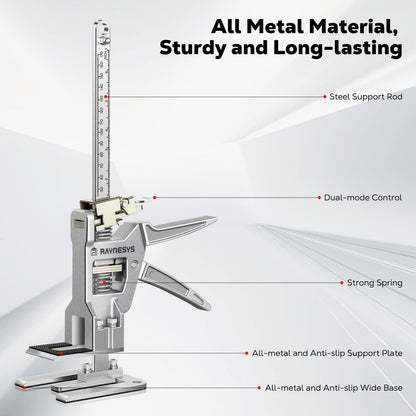 Raynesys Labor Saving Arm Jack 2 Pack, 12 Inch All-Metal Hand Lifting Jack Tool, Precise Control Slow/Fast Descent, 440LBS Capacity Wall Tile Locator for Lifting Door Furniture, Wall Tile Positioning