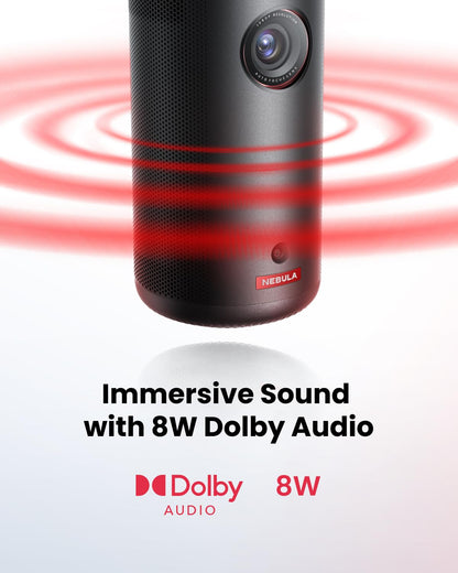 NEBULA Capsule 3 GTV Outdoor Projector, Netflix Officially Licensed, 1080P Smart Mini Projector with Wi-Fi, 2.5 hrs Battery, 120-Inch Display, Dolby Digital, Ultra Portable for Any Space