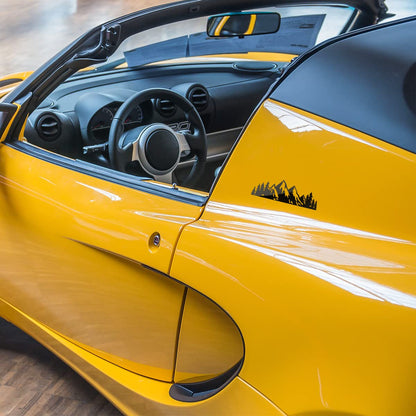 7 inch Snow Mountain Tree Stickers for Car, Mountains Graphic Logo Decals, Premium Badge Decals for Car Trunk Tailgate Emblem, Car Decoration Accessories for Truck, SUV, Sedan (Black Mountain/1 PCS)