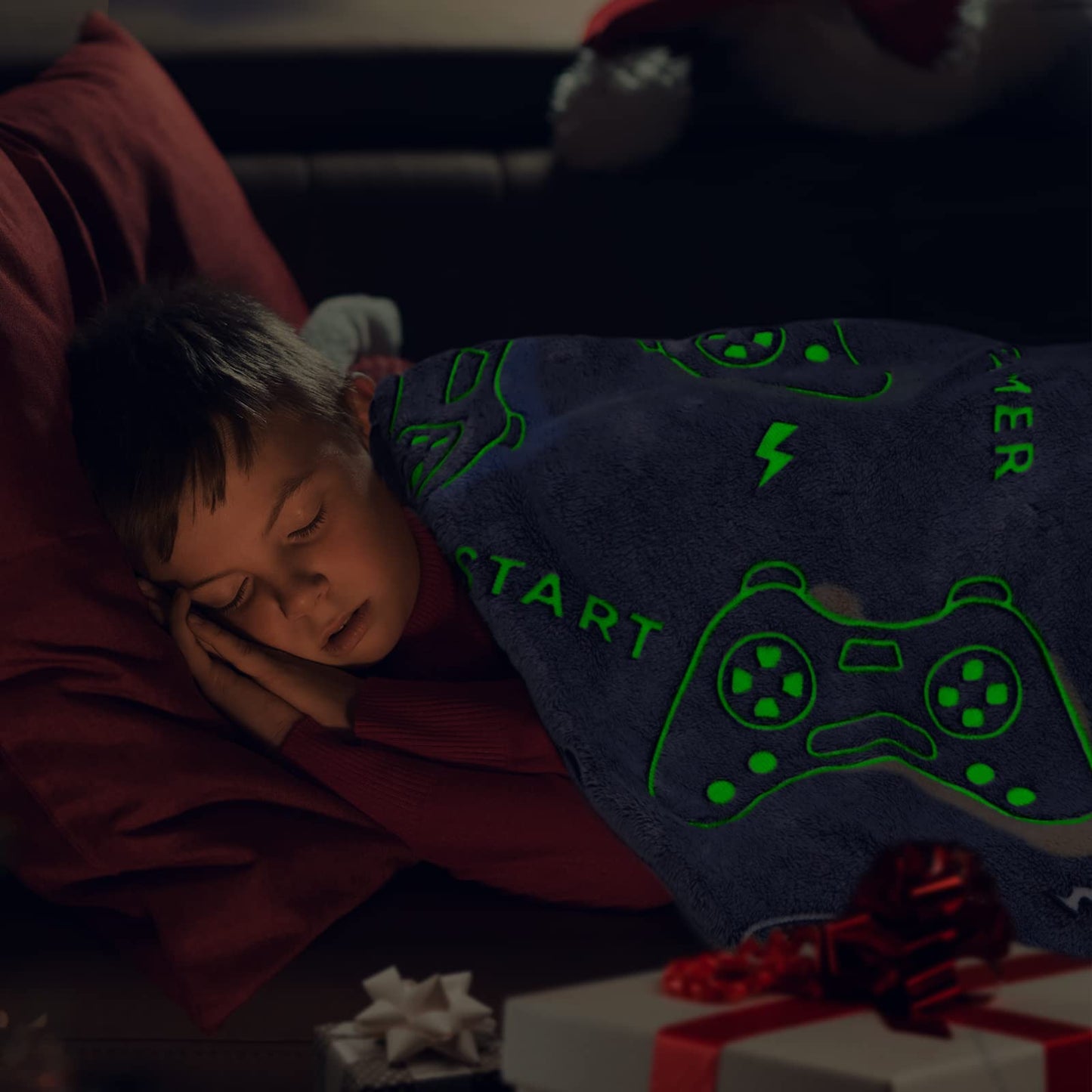 Glow in The Dark Blanket Game Controller Throw Blanket, Toys for Kids Boyfriend, Boys Teen Soft Cozy Gaming Blanket Gamer Gifts Game Decor Blankets for Home Bedroom 80"x60"