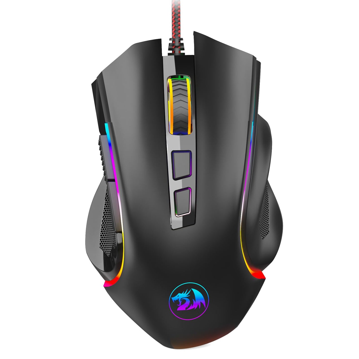 Redragon M602 Gaming Mouse, Ergonomic RGB Gaming Mouse Wired with 7200 Adjustable DPI, 9 Programmable Buttons, Professional Software for Gamer Office [Black]