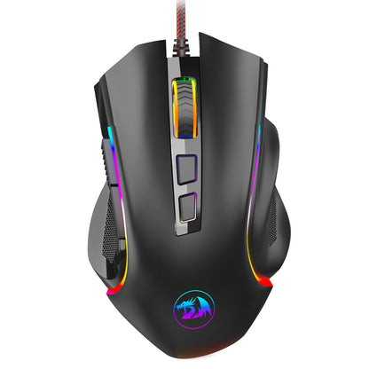 Redragon M602 Gaming Mouse, Ergonomic RGB Gaming Mouse Wired with 7200 Adjustable DPI, 9 Programmable Buttons, Professional Software for Gamer Office [Black]
