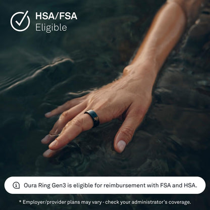 Oura Ring Gen3 Horizon - Black - Size 10 - Smart Ring - Size First with Oura Ring Gen3 Sizing Kit - Sleep Tracking Wearable - Heart Rate - Fitness Tracker - 5-7 Days Battery Life