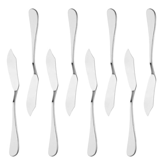 KINMINGZHU 8pcs Stainless Steel Butter Knife, Cheese/Butter Spreaders, Breakfast Spreads Knives,Cheese and Condiments