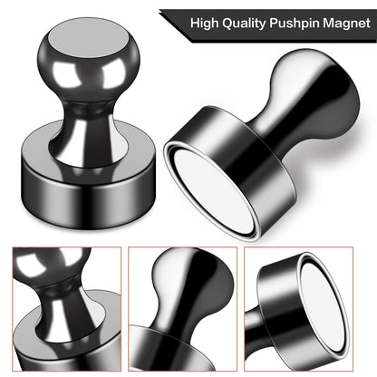 LOVIMAG 12Pcs Black Fridge Magnets, Small and Strong Magnets for Whiteboard, Office, Classroom, Map, Kitchen