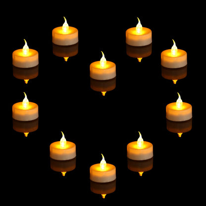 LED Remote Tea Lights with Timer,Electric Fake Candles,Flickring Amber Flameless Votive Lights,Tealight Candles for Wedding and Home Decoration,Pack of 12