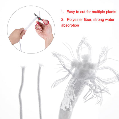 ORIMERC 60 feet 1/6 inch Self Watering Wick Cord for Vacation Self-Watering Planter Pot DIY Automatic Watering Device System Potted Plant Sitter Auto Drip Waterer to Water African Violet