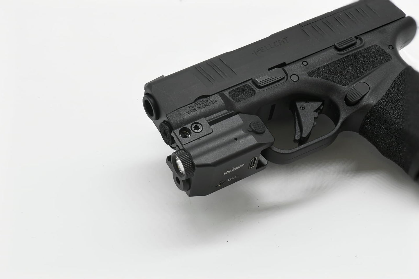 HiLight - Tactical P3XL - 300 Lumens Strobe Flashlight & Single (Green) Laser - Aircraft Grade Aluminum, Rechargeable USB Battery - Rail Mount Light & Precision Laser Class of IIIA, 5mW