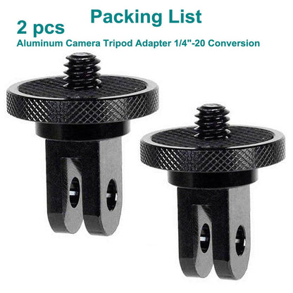 Aluminum Camera Tripod Adapter 1/4"-20 Conversion Adapter Mounts Compatible with Gopro Action Cameras Insta360 and Other Standard 1/4 Accessories, Quarter Inch Mount Adapter (Type AA)