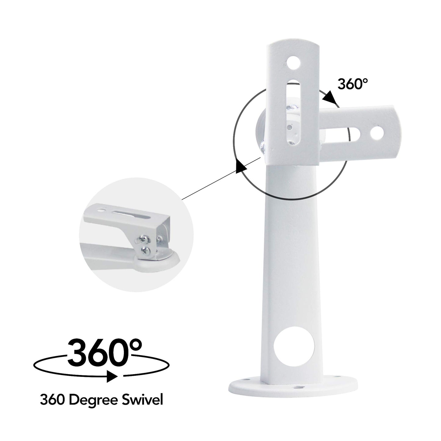 Mini Projector Wall Mount/Projector Hanger/CCTV Security Camera Housing Mounting Bracket(White) - for CCTV/Camera/Projector/Webcam - with Load 8 lbs Length 7.8 inch - Rotation 360° (White)
