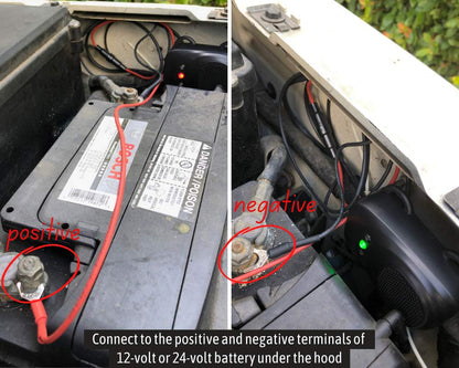 Loraffe Under Hood Rodent Repellent for Car Engines, 12V 24V Ultrasonic Mouse Deterrent with LED Strobe Lights – Mice and Rat Repeller for Truck, RV, Vehicle Engine Protection, Pack of 2