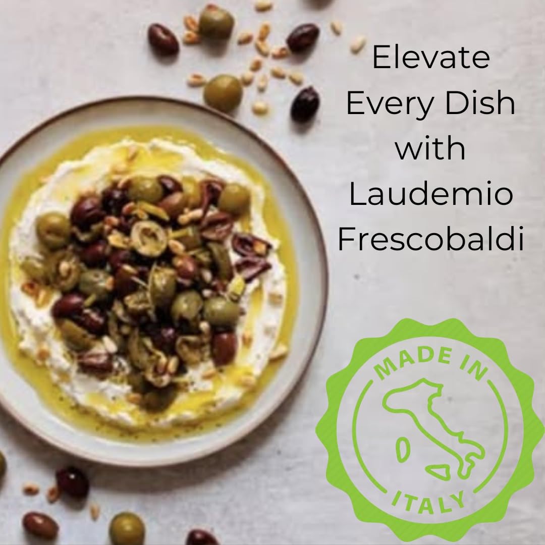 FRESCOBALDI Laudemio Extra Virgin Olive Oil, 16.9 FL Oz, 500ml, Premium, Award Winning Product of Tuscany, Italy, Fruity & Peppery Flavor, Smooth & Robust Low Acidity, Rich in Polyphenols