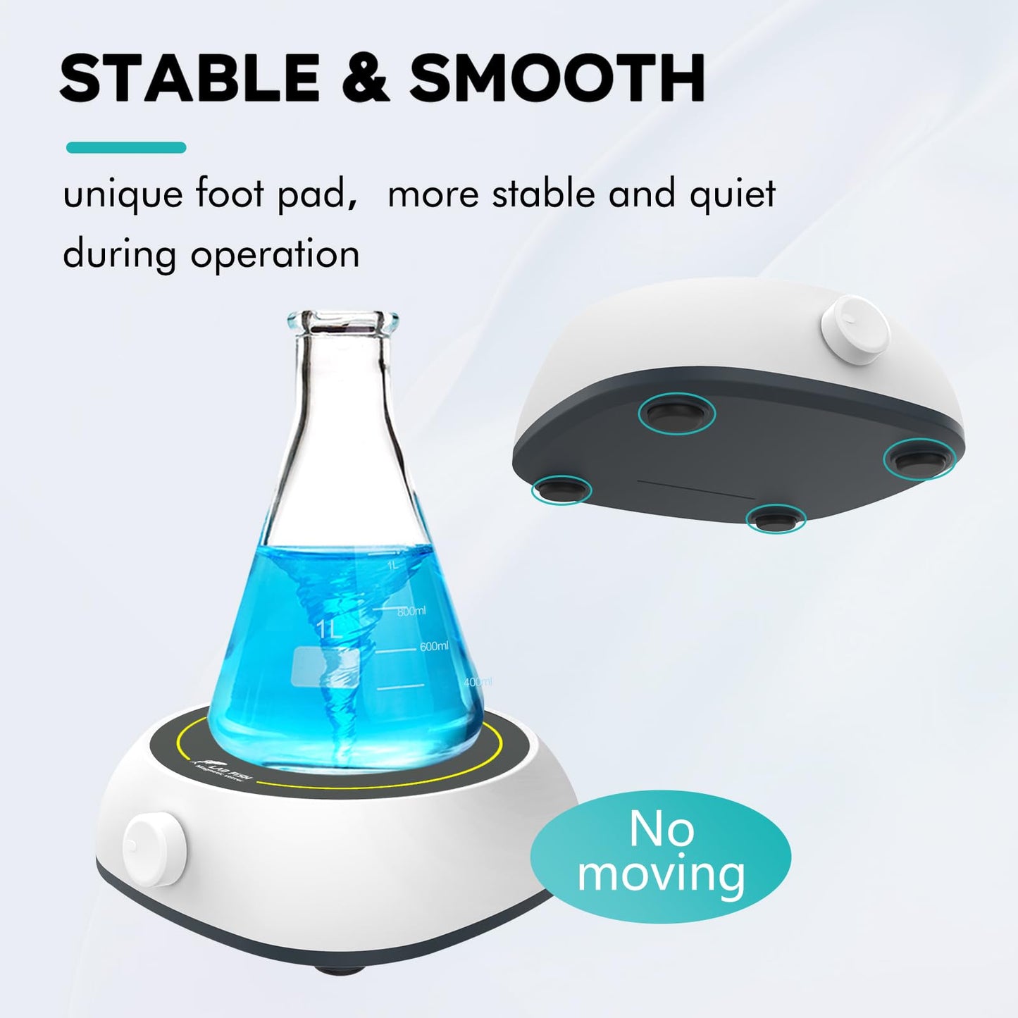 LAB FISH Laboratory Magnetic Stirrer 2000PRM Magnetic Mixer Max Stirring 3000ml Capacity Stir Plate with Stir Bar Egg for Lab and Homebrew